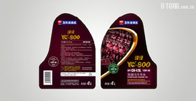 玉柴润滑油YC系列4L包装桶标签设计