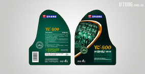 玉柴润滑油YC系列4L包装桶标签设计